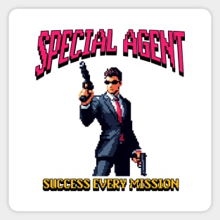 special agent man with gun Sticker